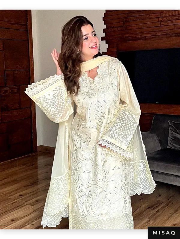 crimson heritage — maroon block printed arabic lawn 3 piece set